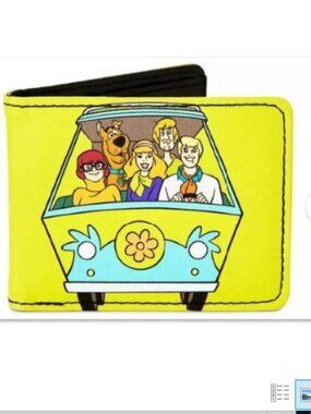 Scooby Doo Bi-Fold Wallet Group Driving Mystery Machine Yellow